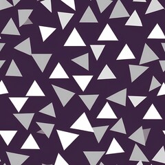 Abstract Pattern of White and Gray Triangles on a Purple Background