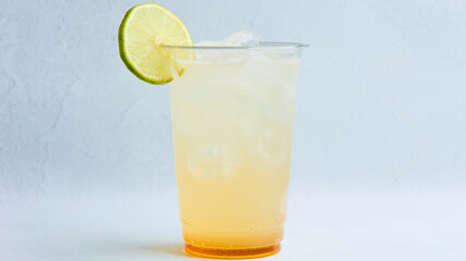 Honey Lemon Soda – A refreshing Thai beverage made with fresh lemon juice, honey, and sparkling soda water, offering a perfect balance of sweet and sour flavors, perfect for a hot day.
