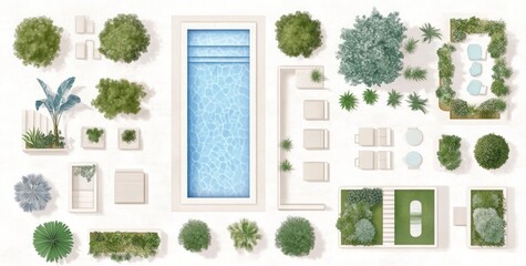 Stunning Poolside Garden Design Plan
