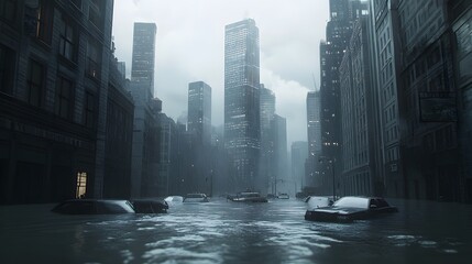 Obraz premium city in flood 3