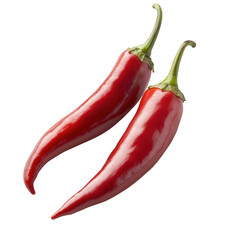 Two vibrant red chili peppers, fresh and ready for culinary creativity.