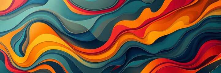 Dynamic falling serpentine abstract background with vibrant geometric shapes, artistic, vibrant