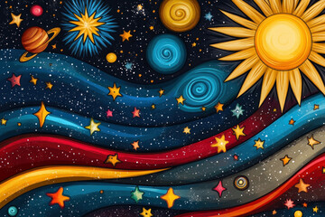 Cartoon Space Background