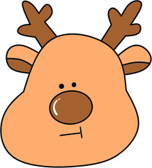 Christmas baby reindeer cartoon clipart 
