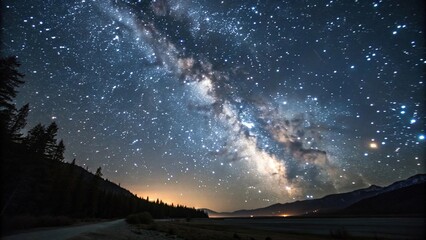 *Starry canvas with constellations and a sense of wonder, magical, night, celestial, luminous, vast