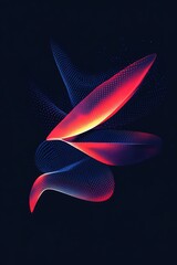 Fototapeta premium Abstract digital wave design with vibrant red and blue colors, showcasing fluid shapes and patterns against a dark background for artistic and modern purposes