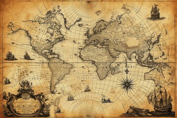 Obraz premium Vintage map backgrounds transportation architecture.