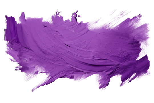Trazo de pintura amarilla estilo &oacute;leo, pintura pl&aacute;stica con textura, de color morado sin fondo.