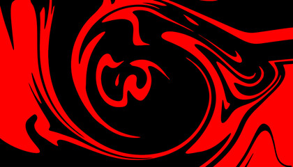 Fototapeta premium A bold abstract design with swirling red and black shapes, creating a dynamic and dramatic visual impact. High contrast art style.