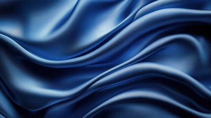 Obraz premium Silky Background In Deep Royal Blue, With Soft, Flowing Folds That Catch The Light, Creating An Elegant And Sophisticated Atmosphere