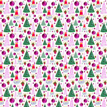 Watercolor Christmas Pattern