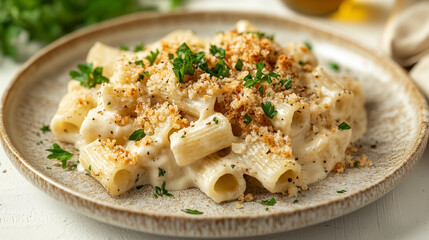 Creamy Paccheri with Roasted Cauliflower and Herb Breadcrumbs