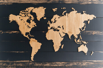 World On Black Background