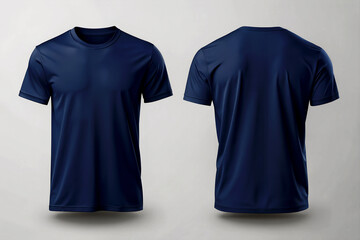 High-Quality Navy Blue T-Shirt Mockup - Front and Back View, front navy blue tshirt, back navy blue tshirt, set of navy blue t-shirt,