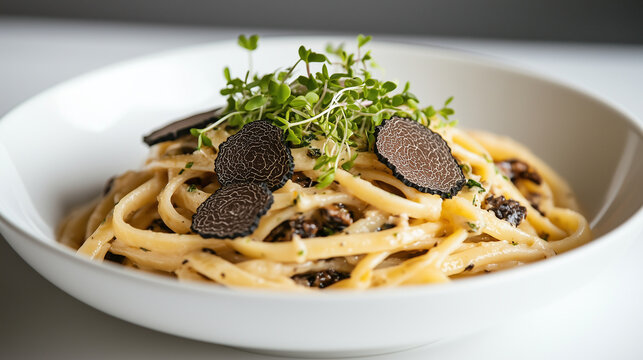 Pici Pasta with Black Truffle Shavings