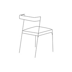 Vector illustration with chair icon on white background. Modern design 