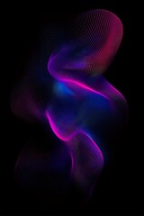 Fototapeta premium Colorful Flowing Waves of Light Creating Abstract Patterns Against a Black Background, Evoking Feelings of Movement and Depth in a Digital Art Design