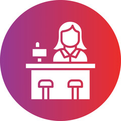Bar Cashier Icon Style