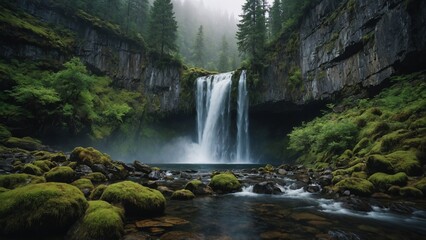 Obraz premium Waterfall in the forest