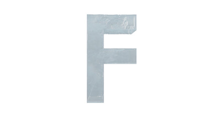  Ice  font letter F capital on transparent background