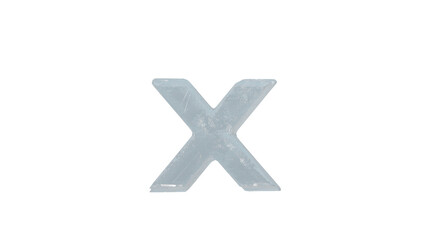  Ice  font letter x small on transparent background
