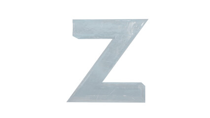  Ice  font letter Z capital on transparent background