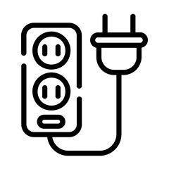 plug and socket Line Icon