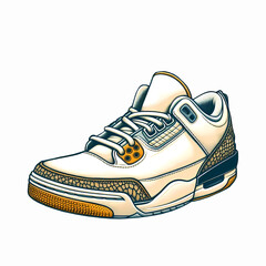 shoe isolated on white background Cream & yellow - For t-shirts