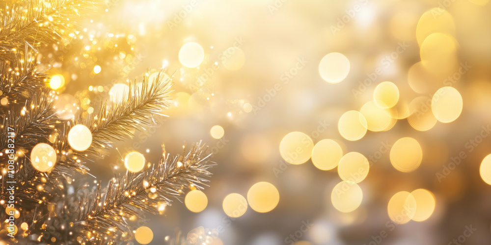 Poster christmas festive background with bokeh and lights. image. created with generative ai technology