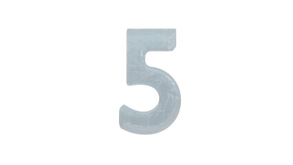  Ice  font letter number 5 on transparent background
