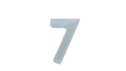  Ice  font letter number 7 on transparent background