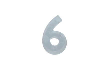  Ice  font letter number 6 on transparent background