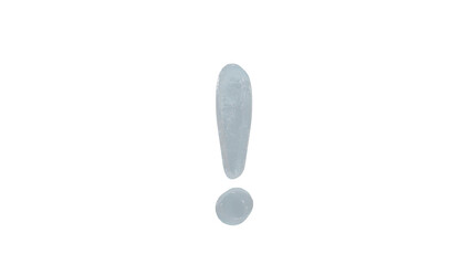  Ice  font letter exclamation sign on transparent background