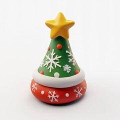 Cute 3D Render of a Cartoon Christmas Tree Decoration