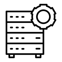 Data Center Vector Line Icon Design