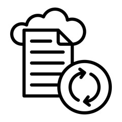 File Sync and Share Vector Line Icon Design