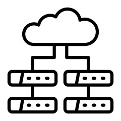MultiCloud Vector Line Icon Design