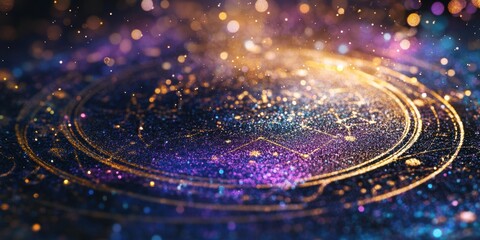 Astrology chart for fortune telling and numerology to predict the future, background with copy space