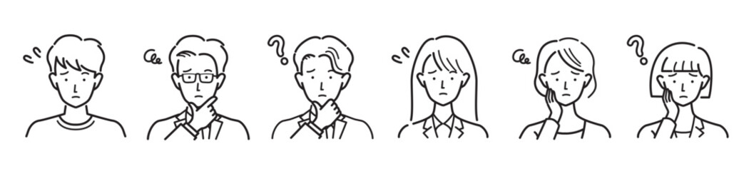 考える、困るビジネスパーソン 男性 女性