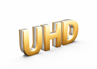 Golden UHD Text With A Sleek Metallic Gleam For Digital Media And Upscale Branding 3D Illustration