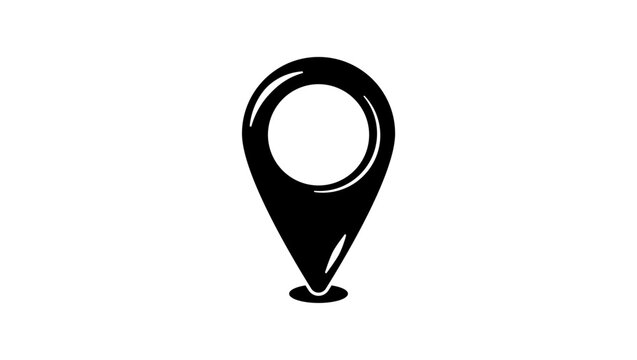 recommend clip art: location pin sign , black isolated silhouette