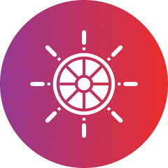 Obraz premium Ship Wheel Icon Style
