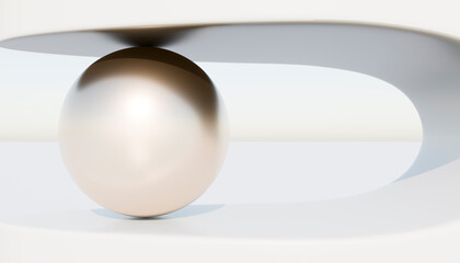 Abstract background of large pearl under curve