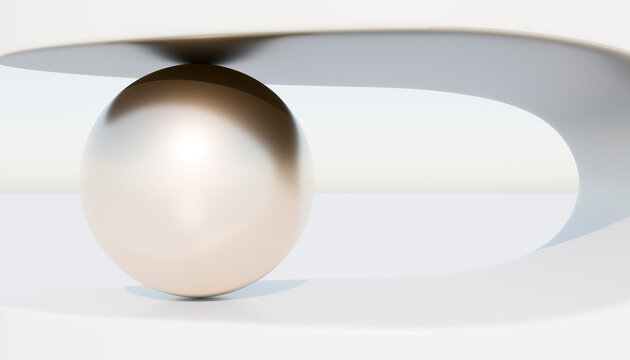Abstract background of large pearl under curve
