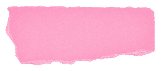 Isolated cut out torn piece of blank soft pink paper note cardboard with texture and copy space for...