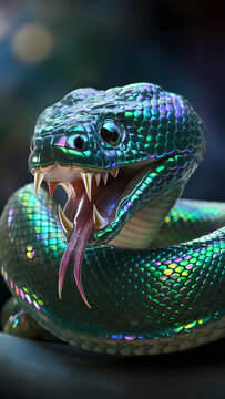 Shiny glittery snake topaz reptile rare fantasy glossy 