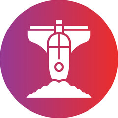 Spaceship Crash Icon Style