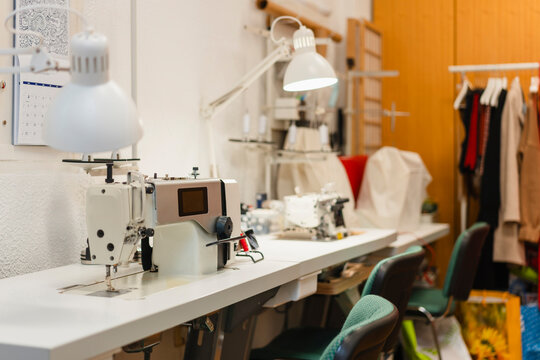 Interior of clothing design studio