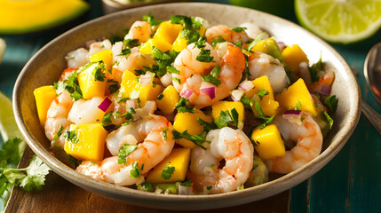 Exquisite Shrimp Ceviche with Zesty Lime Juice and Creamy Avocado to Delight Your Palate