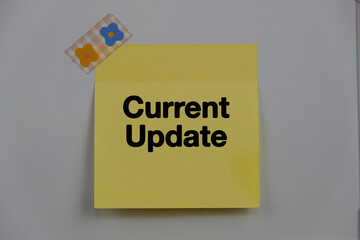 LATEST UPDATE text with notepad. Business and copy space concept